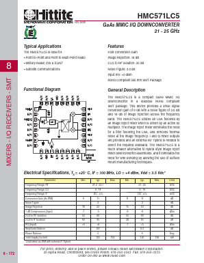 HMC571LC5 Datasheet PDF Hittite Microwave