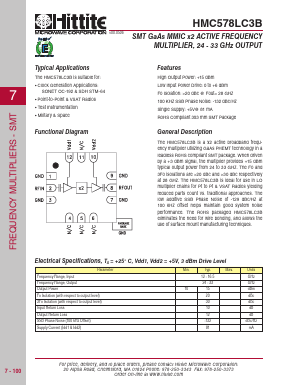 HMC578LC3B Datasheet PDF Hittite Microwave