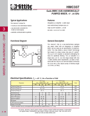 HMC337 Datasheet PDF Hittite Microwave