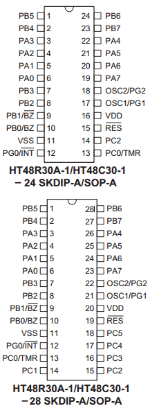 HT48C30-1 Datasheet PDF Holtek Semiconductor