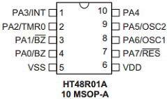 HT48R01A Datasheet PDF Holtek Semiconductor