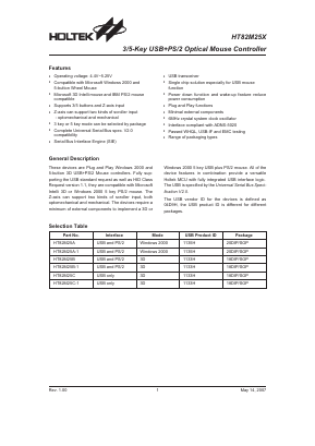HT82M25A-1 Datasheet PDF Holtek Semiconductor