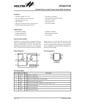 HT82V735-8 Datasheet PDF Holtek Semiconductor