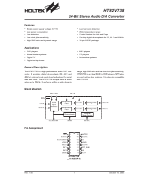 HT82V738 Datasheet PDF Holtek Semiconductor