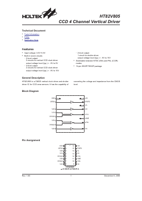 HT82V805 Datasheet PDF Holtek Semiconductor