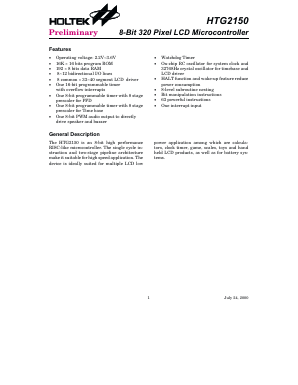 HTG2150 Datasheet PDF Holtek Semiconductor