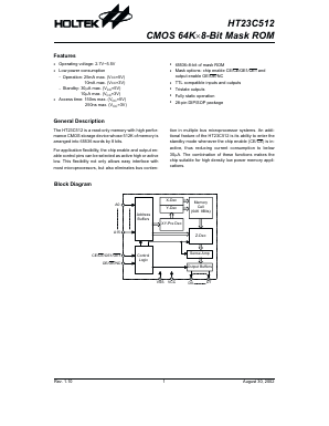 HT23C512 Datasheet PDF Holtek Semiconductor