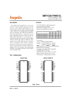 GM71CS17400CLT-7 Datasheet PDF Hynix Semiconductor