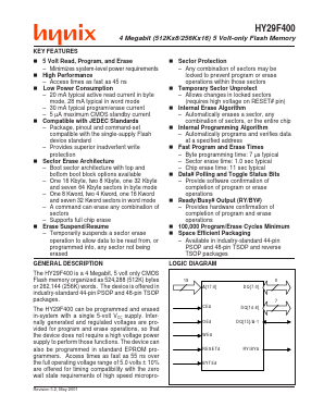 HY29F400BG55 Datasheet PDF Hynix Semiconductor