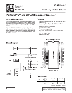 ICS9150F-02 Datasheet PDF Integrated Circuit Solution Inc
