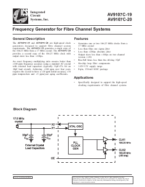 AV9107C-19 Datasheet PDF Integrated Circuit Systems