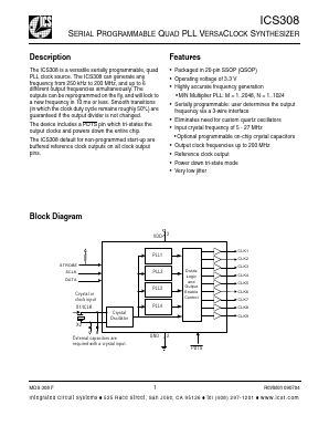 ICS308 Datasheet PDF Integrated Circuit Systems