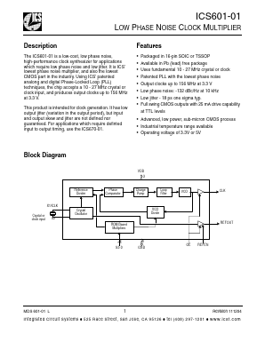 ICS60101 Datasheet PDF Integrated Circuit Systems