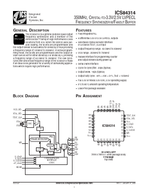 ICS84314AYLFT Datasheet PDF Integrated Circuit Systems