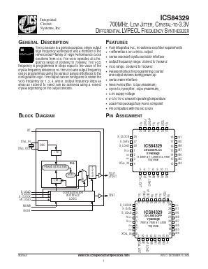 ICS84329AYT Datasheet PDF Integrated Circuit Systems