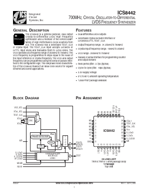 ICS8442 Datasheet PDF Integrated Circuit Systems