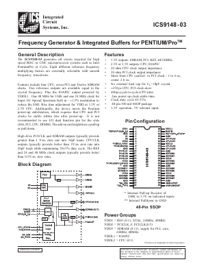 ICS9148F-03 Datasheet PDF Integrated Circuit Systems