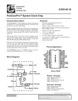 ICS9148-18 Datasheet PDF Integrated Circuit Systems