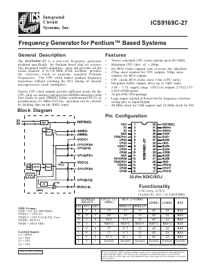 ICS9169C-27 Datasheet PDF Integrated Circuit Systems