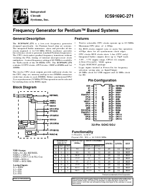 ICS9169CM-271 Datasheet PDF Integrated Circuit Systems