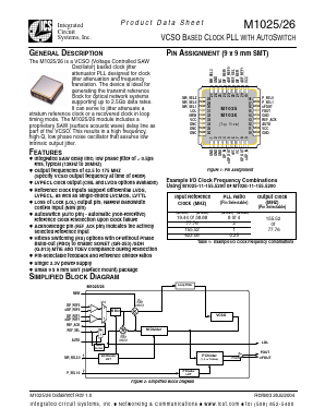 M1025-1Z-167.2820 Datasheet PDF Integrated Circuit Systems