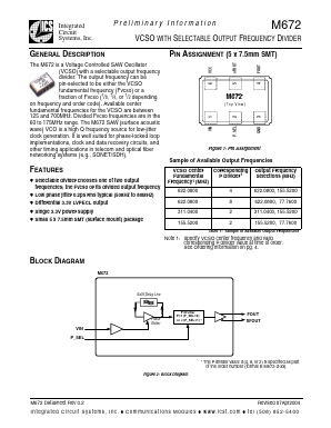 M672 Datasheet PDF Integrated Circuit Systems