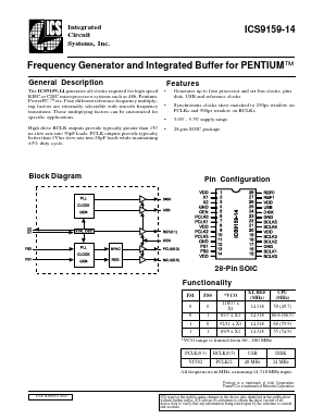 ICS9159M-14 Datasheet PDF Integrated Circuit Systems