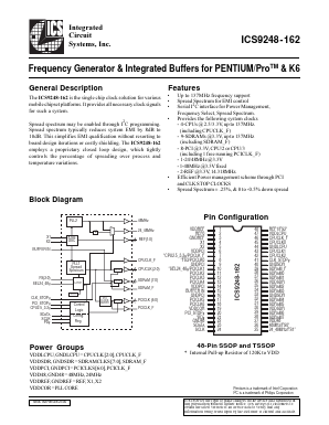 ICS9248G-162-T Datasheet PDF Integrated Circuit Systems