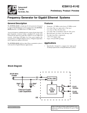 ICS9112-42 Datasheet PDF Integrated Circuit Systems