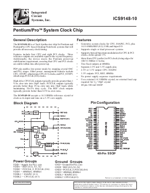 AV9148F-10 Datasheet PDF Integrated Circuit Systems