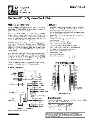 ICS9148-02 Datasheet PDF Integrated Circuit Systems