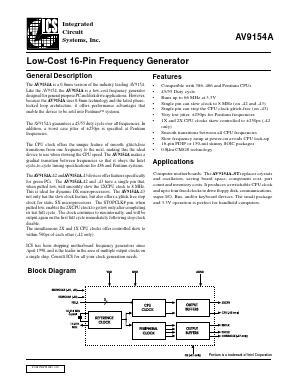 AV9154A-10CN16 Datasheet PDF Integrated Circuit Systems