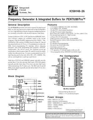 ICS9148-26 Datasheet PDF Integrated Circuit Systems
