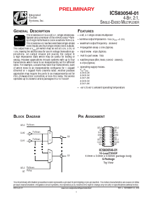 ICS83054I-01 Datasheet PDF Integrated Circuit Systems
