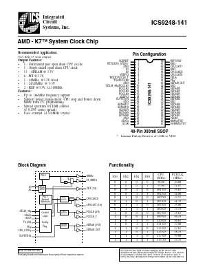 AV9248F-141-T Datasheet PDF Integrated Circuit Systems