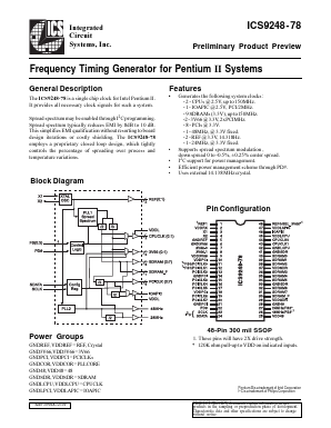 ICS9248-78 Datasheet PDF Integrated Circuit Systems