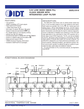 QS5LV919 Datasheet PDF Integrated Device Technology