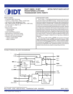 IDT74FCT162511ATEB Datasheet PDF Integrated Device Technology