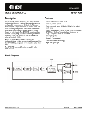 IDT9173B-15CS08LF Datasheet PDF Integrated Device Technology