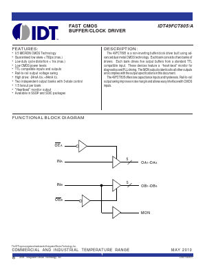 IDT49FCT3805 Datasheet PDF Integrated Device Technology