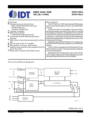 6116LA Datasheet PDF Integrated Device Technology