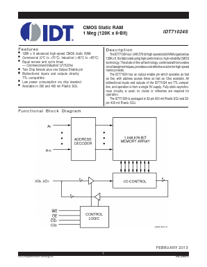 IDT71024S12YGI8 Datasheet PDF Integrated Device Technology