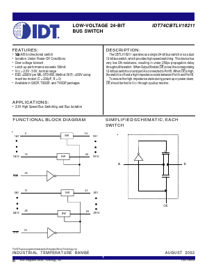 IDT74CBTLV16211PA Datasheet PDF Integrated Device Technology