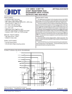 IDT74ALVCH16270PF Datasheet PDF Integrated Device Technology