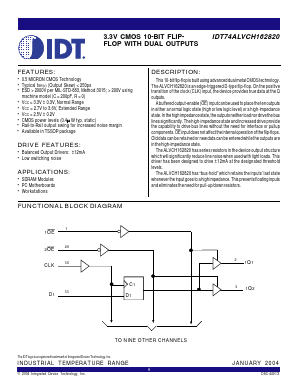 IDT74ALVCH162820PA Datasheet PDF Integrated Device Technology