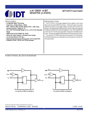IDT74FCT163374APV Datasheet PDF Integrated Device Technology