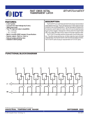 IDT74FCT2373ATQG Datasheet PDF Integrated Device Technology