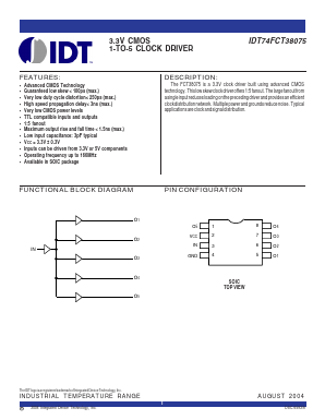 IDT74FCT38075DCI Datasheet PDF Integrated Device Technology