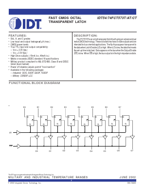 IDT54FCT573ATPGB Datasheet PDF Integrated Device Technology