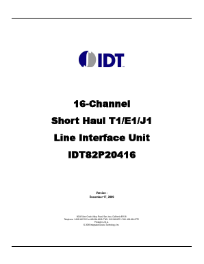 IDT82P20416 Datasheet PDF Integrated Device Technology